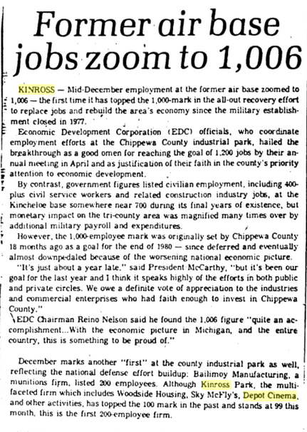 Depot Cinema (Woodside Depot Cinema, Kinross Depot Cinema) - 1981 News Article Discussing Impact Of Base Closing (newer photo)